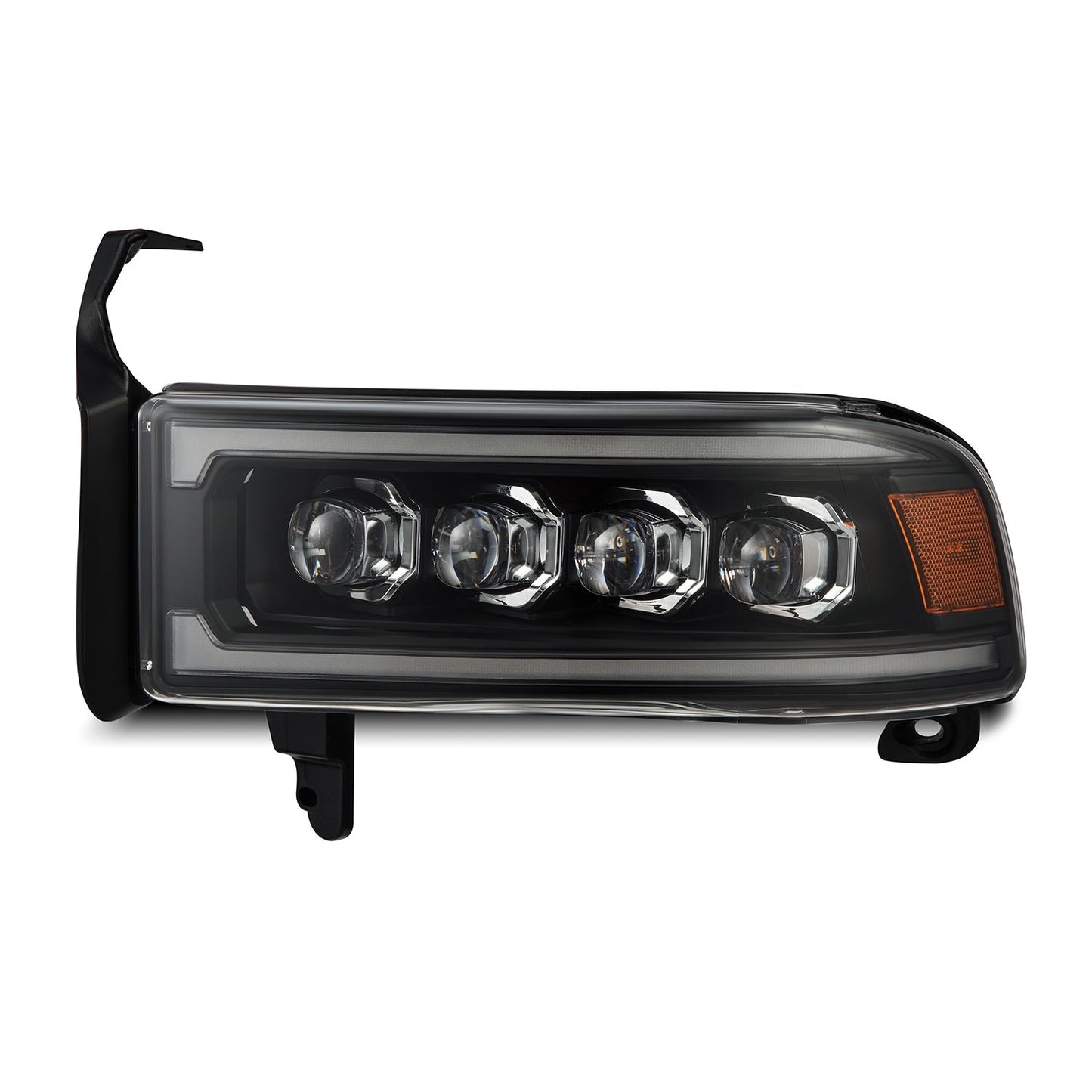 AlphaRex 880350 Dodge 94-01 RAM 1500 NOVA LED Projector Headlights Black w/Activation Light/Sequential Signal/Switchback DRL