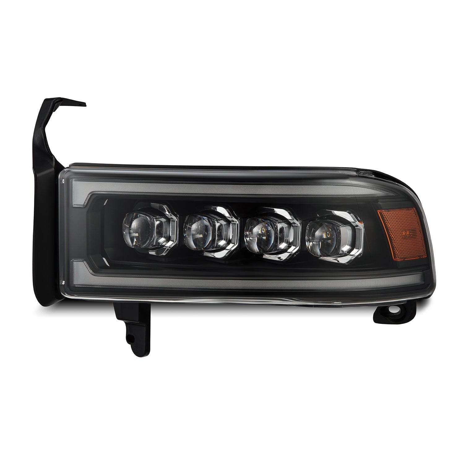 AlphaRex 880350 Dodge 94-01 RAM 1500 NOVA LED Projector Headlights Black w/Activation Light/Sequential Signal/Switchback DRL