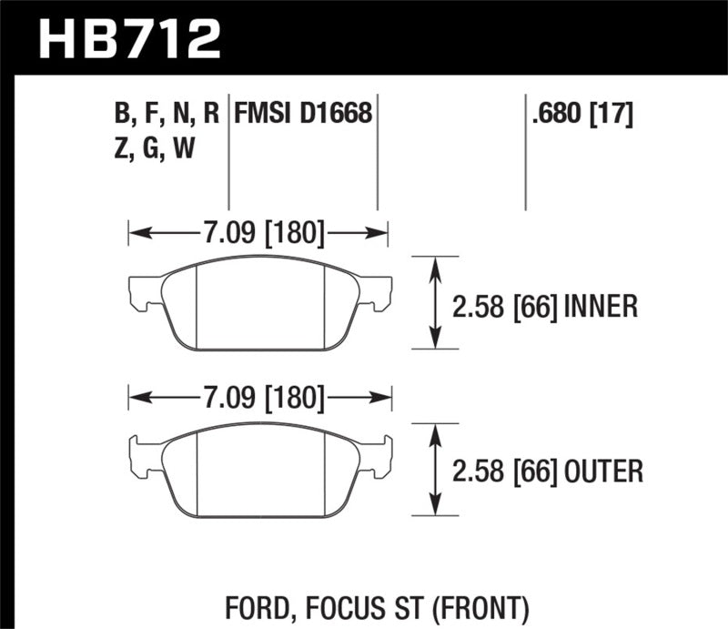 Hawk Performance HB712D.680 ER-1 Motorsport Brake Pads