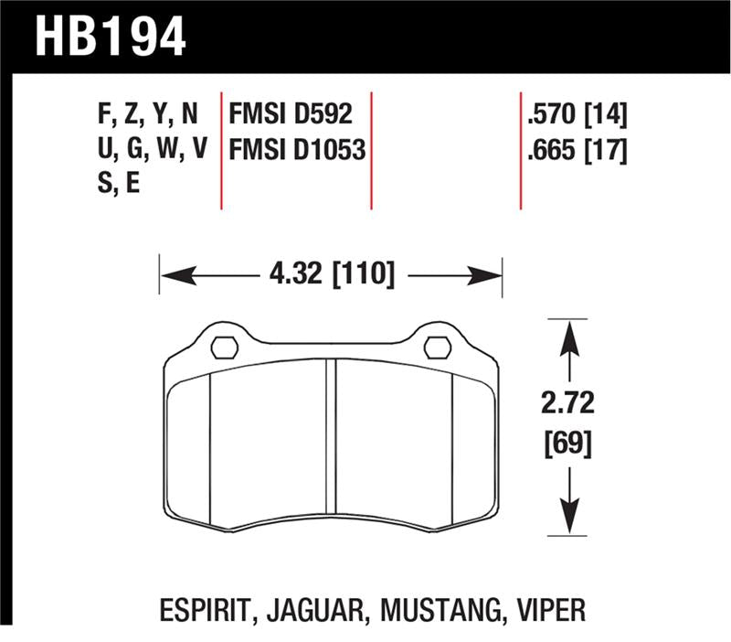 Hawk Performance HB194C.570 HPX Motorsport Brake Pads
