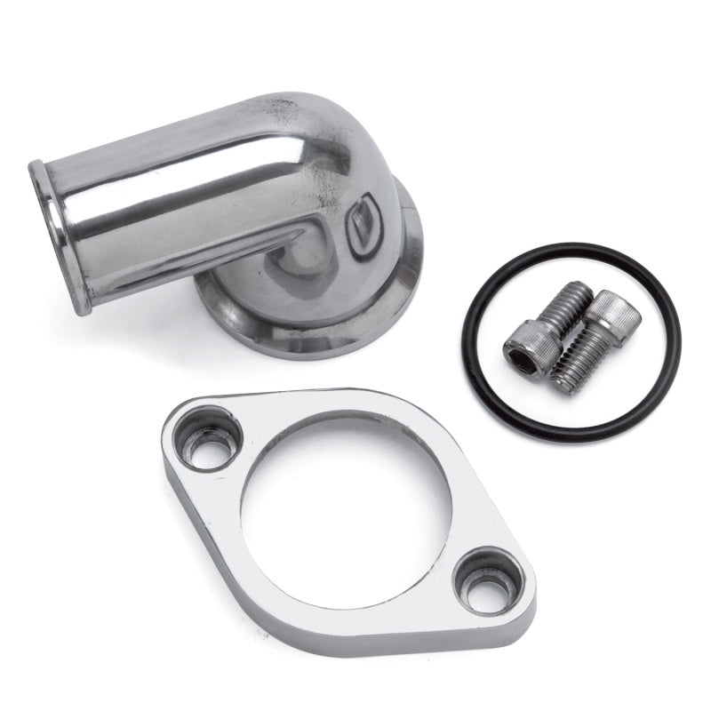 Edelbrock 4818 Waterneck SBC/BBC 90-Degree Two-Piece Cast Swivel Polished