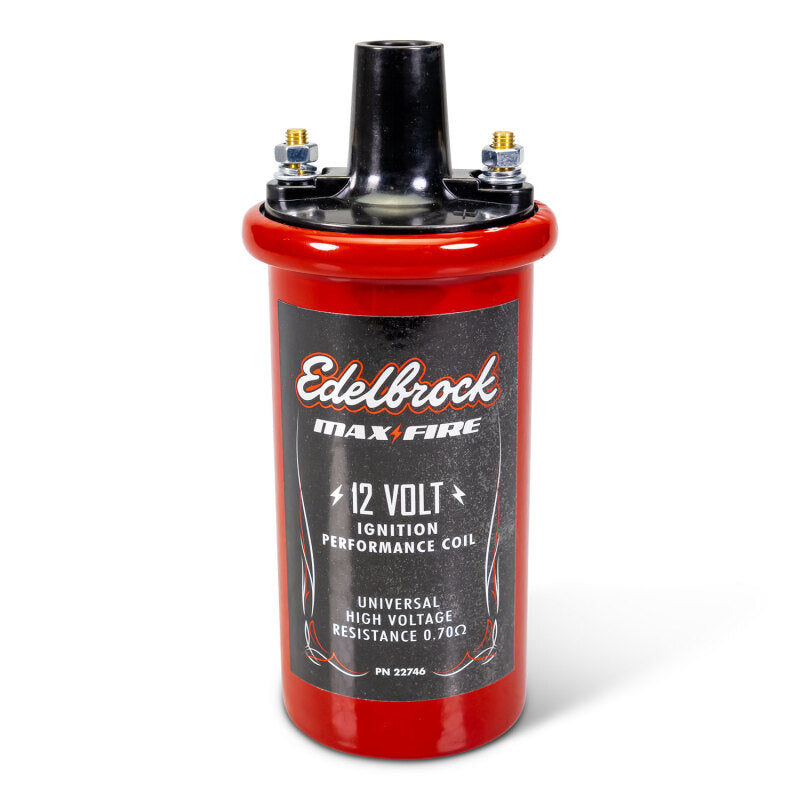 Edelbrock 22746 Ignition Coil - Electric Oil Filled - .70 PR Red with Black Top