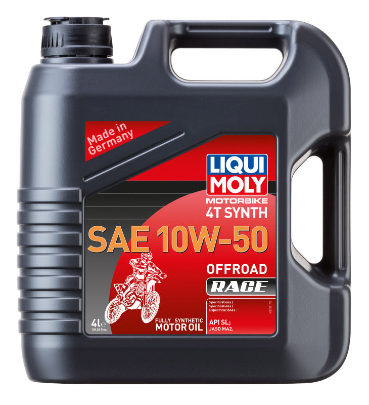 LIQUI MOLY 4L Motorbike 4T Synth SAE 10W-50 Offroad Race (20080) - Pack of 4