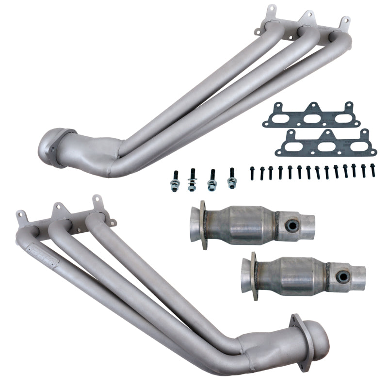 BBK Performance 4041 Long Tube Headers with Converters 1-5/8 Chrome for 2010-2011 Chevrolet Camaro V6