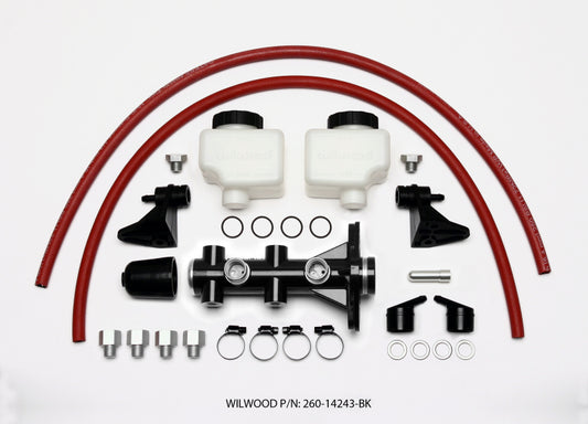Wilwood Tandem Remote Master Cylinder - 1in Bore Black - #260-14243-BK