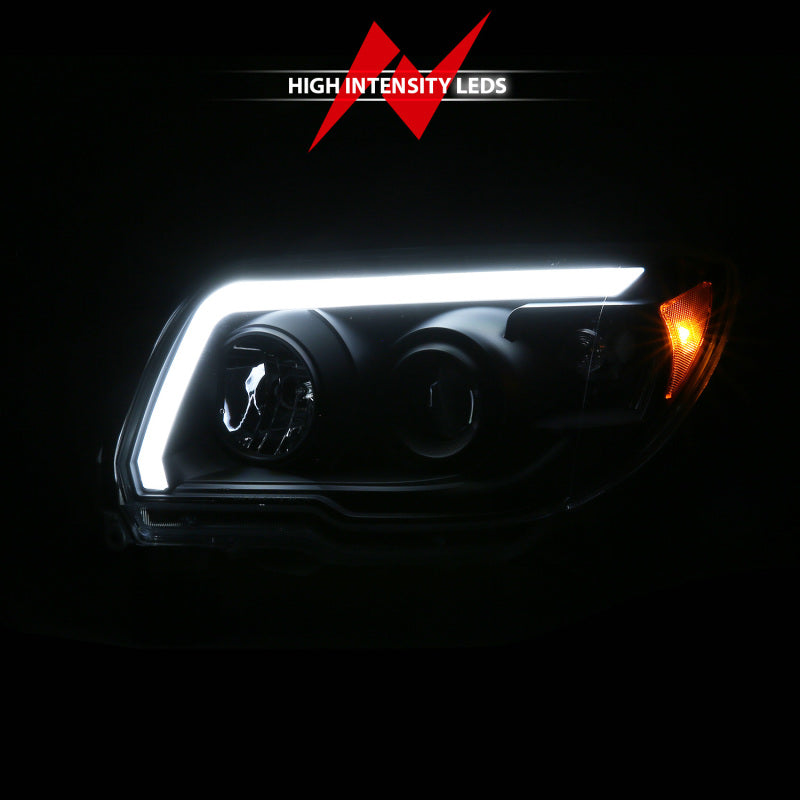 ANZO 2006-2009 Toyota 4Runner LED Projector Headlights - Plank Style Black