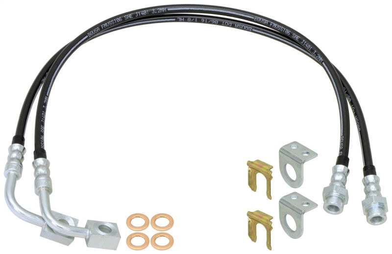 RockJock JK Braided Brake Hose Kit (23.5in Long)