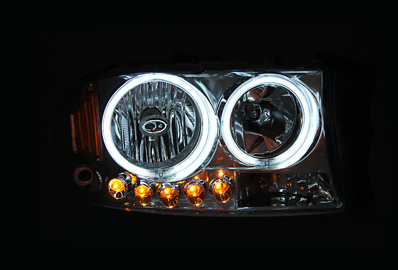 ANZO 1997-2004 Dodge Dakota Crystal Headlights - Halo Black 1PC