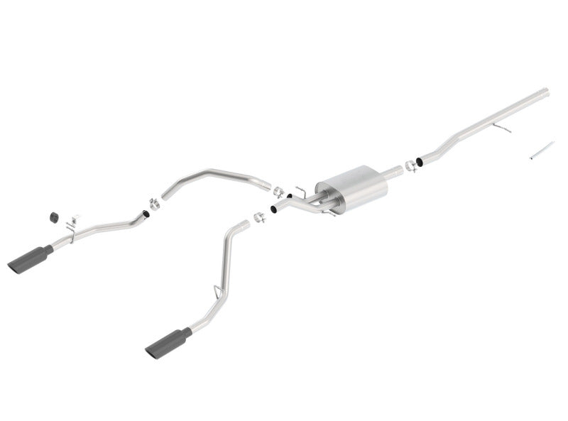 Borla 140537BC 14 Silv/Sierra C/B Exhaust ATAK 1500 5.3L V8 AT/MT 2&4WD Ext Cab (78.7) WB - Black Chrome - #140537BC