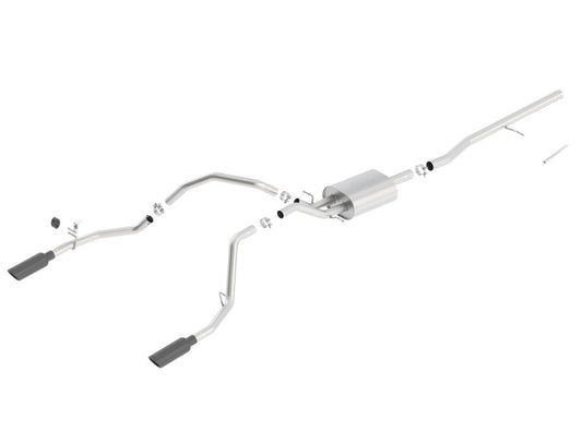 Borla 140537BC 14 Silv/Sierra C/B Exhaust ATAK 1500 5.3L V8 AT/MT 2&4WD Ext Cab (78.7) WB - Black Chrome - #140537BC