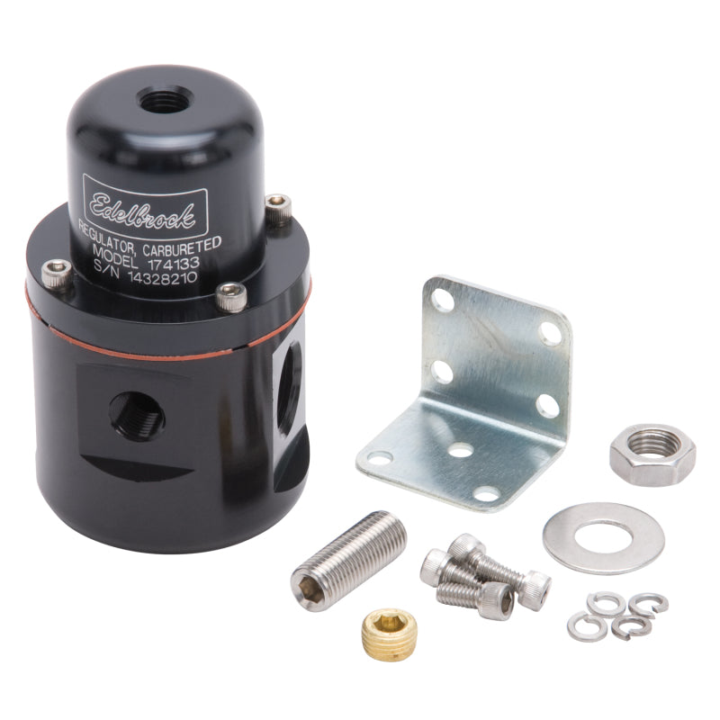 Edelbrock 174133 Fuel Pressure Regulator Carbureted 160 GPH 5-10 PSI 3/8 in In/Out 3/8 in Return