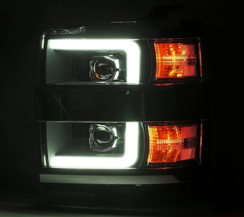 AlphaRex 880099 15-19 Chevrolet Silverado 2500/3500 LUXX-Series Projector Headlights Chrome with Activation Sequential Signal & DRL