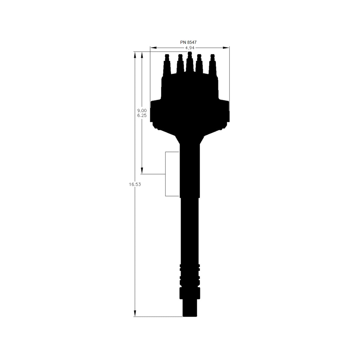 MSD 8547 for Chevy Extra Tall Slip Collar Pro-Billet Distributor