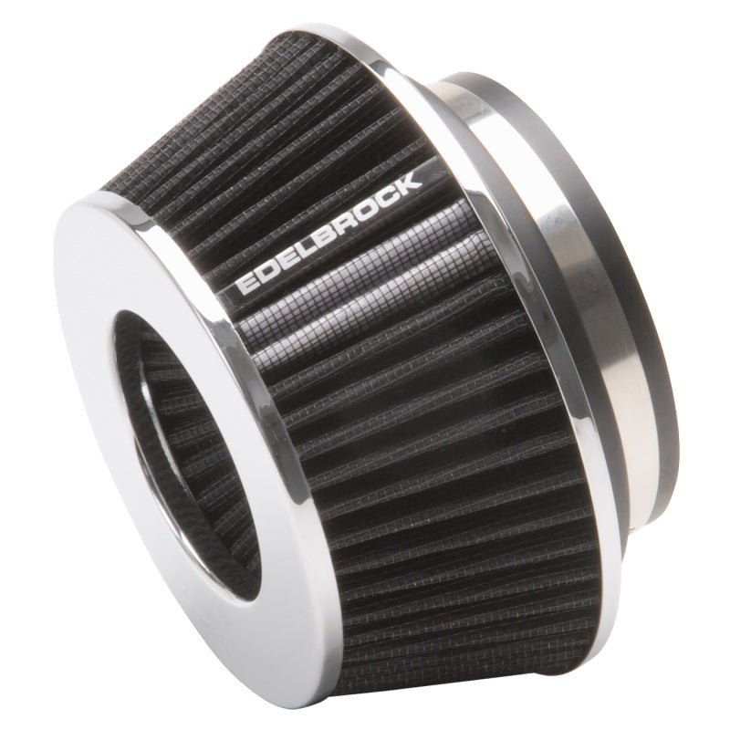 Edelbrock 43610 Pro-Flo Universal Conical Air Filter 3.7 in Tall Black/Chrome