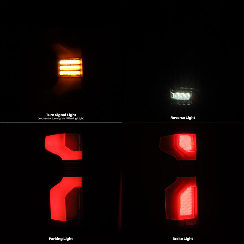AlphaRex 620078 19-24 Chevrolet Silverado 1500 / 20-24 2500 HD/3500 HD LUXX-Series LED Tail Lights Alpha Black