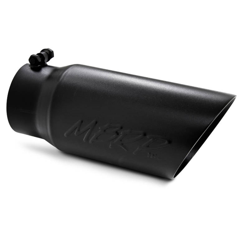 MBRP T5053BLK Exhaust Tip - 5" OD Dual Wall Angled 4" inlet 12" length | Black Coated