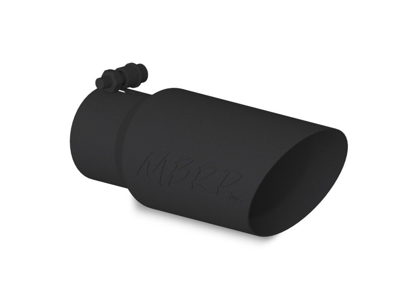 MBRP T5156BLK Exhaust Tip - 4" OD; Dual Wall Angled; 3" inlet; 10" length | Black Coated
