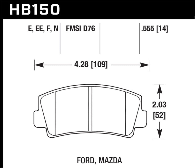 Hawk Performance HB150F.555 HPS Performance Street Brake Pads