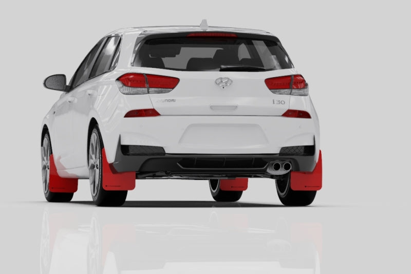 Rally Armor UR Mud Flaps - 2019-2020 Hyundai Elantra GT - Black/Red Logo - #MF59-UR-BLK/RD