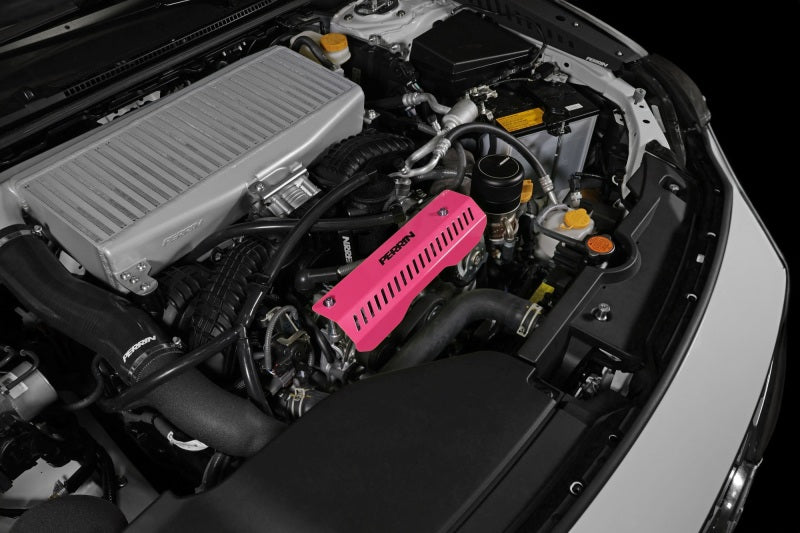 PERRIN 22-26 Subaru WRX Pulley Cover - Hyper Pink (SHORT - For Use w/PERRIN AOS)