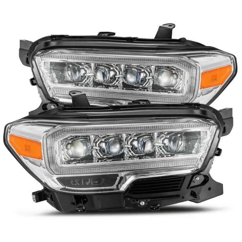 AlphaRex 880706 16-20 Toyota Tacoma NOVA LED Projector Headlights Plank Style Chrome with Activation Light