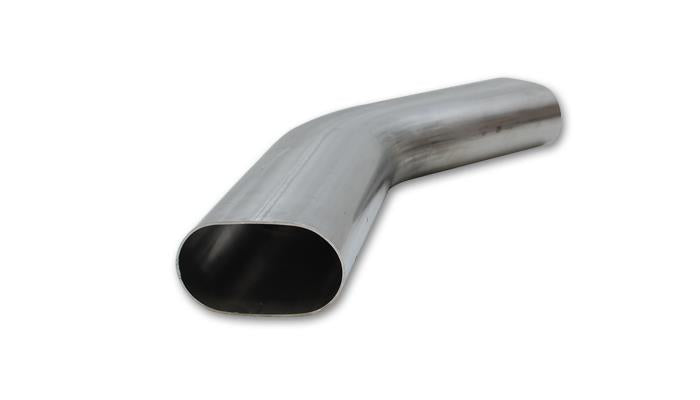 Vibrant 3.5in Oval (Nominal Size) T304 SS 45 deg Mandrel Bend 6in x 6in leg