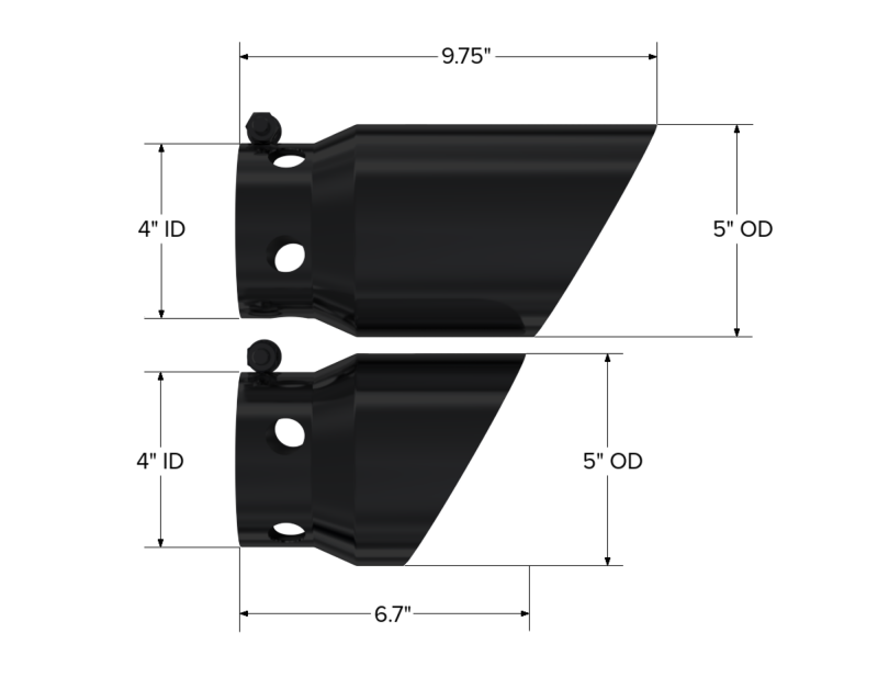 MBRP F250/350/450 4 inlet 5 Tip Cover Set - 6.75in and 9.75in Length