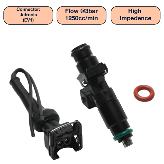 DeatschWerks Universal 1250cc Single Fuel Injector / 60mm Length / 14mm O-Ring Seals