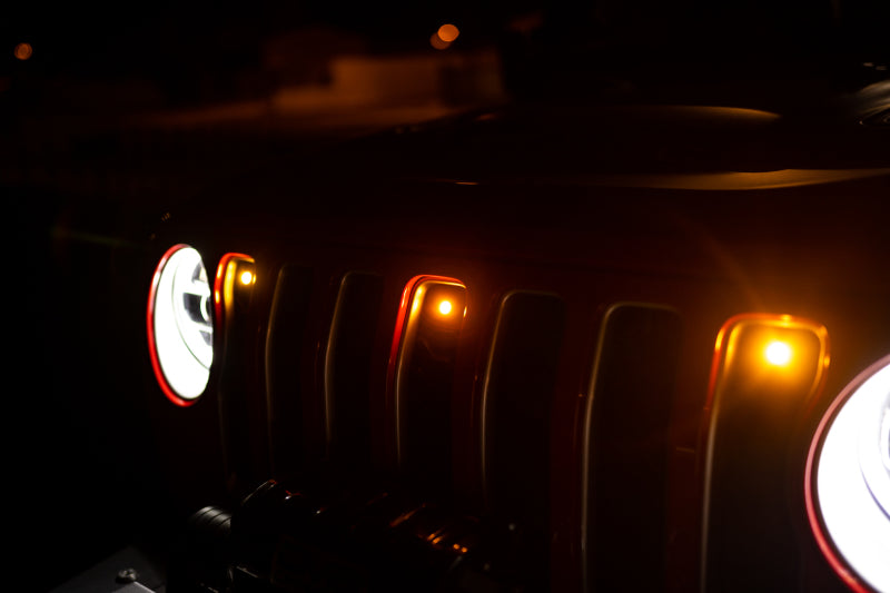 DV8 Offroad 2018+ Jeep JL Grill Amber Marker Lights - #GRJL-02