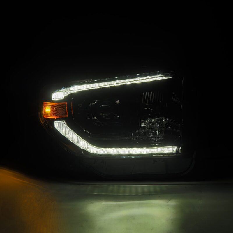 AlphaRex 880836 14-21 Toyota Tundra LUXX-Series LED Projector Headlights Alpha-Black with Activation Light & Sequential Signal + DRL