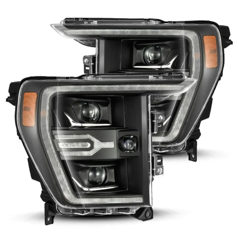 AlphaRex 880139 21-22 Ford F150 Luxx-Series Projector Headlights Black w/Activation Light/Sequential Signal