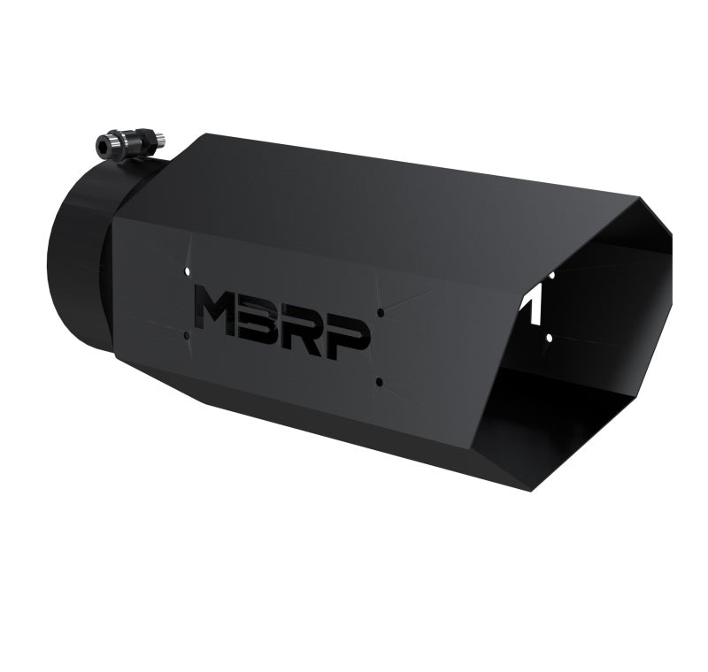 MBRP T5167BLK Black Hex Exhaust Tip ID-5 in. OD-6 in. L-16 in. Stainless Steel Black Coated w/out Stainless Steel Logo Plate Black Hex Exhaust Tip