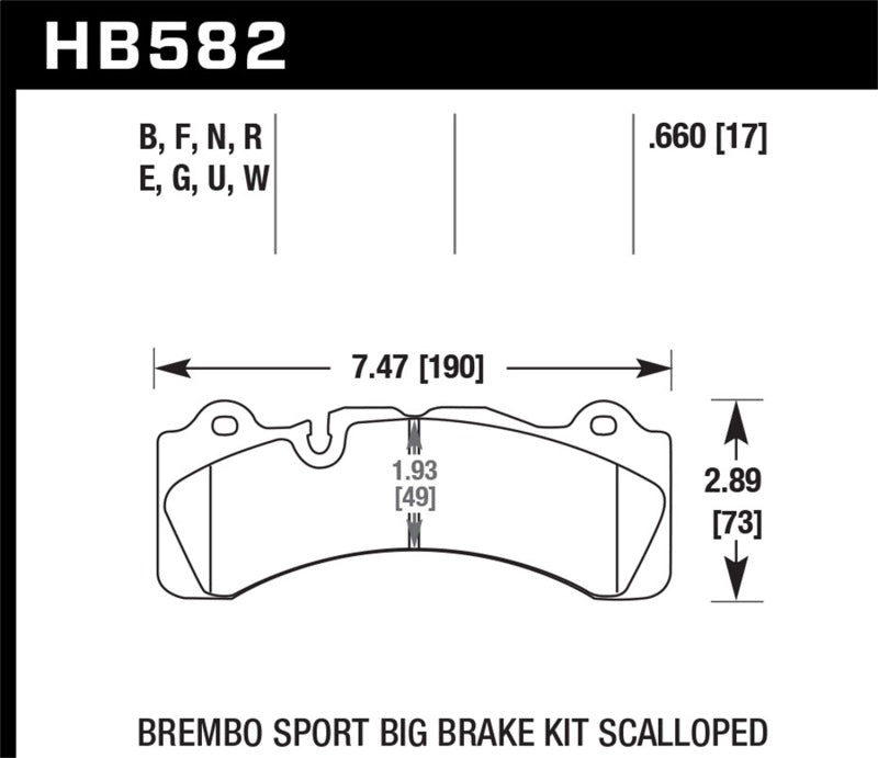 Hawk Performance HB582G.660 DTC-60 Motorsport Brake Pads