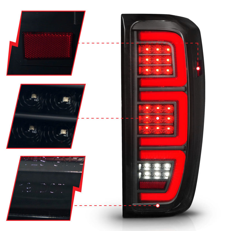 ANZO 2019-2026 GMC Sierra 1500 LED Taillights - Smoke Lens w/ Initiation & Sequential Signal (Factory Models)