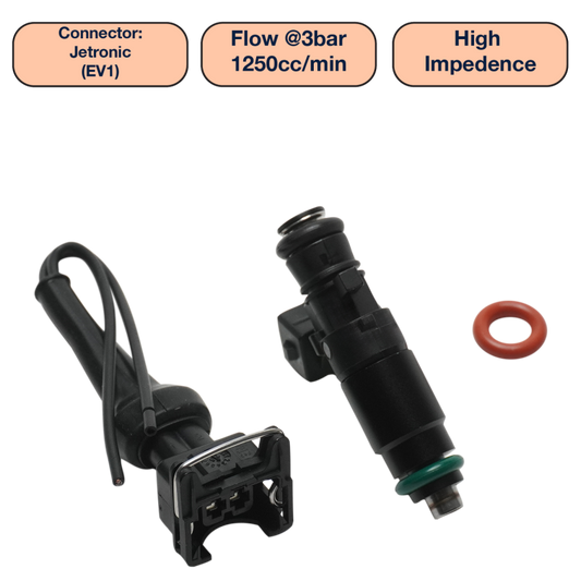 DeatschWerks Universal 1250cc Single Fuel Injector / 48mm Length / 14mm O-Ring Seals
