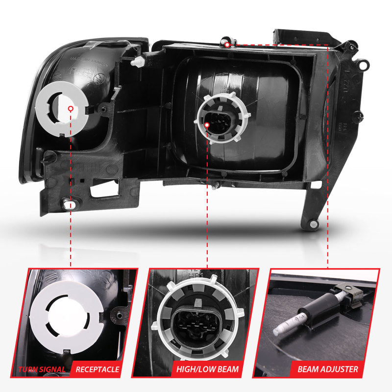 ANZO 1994-2002 Dodge Ram 2500 Crystal Headlights - Corner Light 2PC