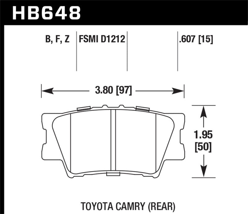Hawk Performance HB648Z.607 Performance Ceramic Street Brake Pads