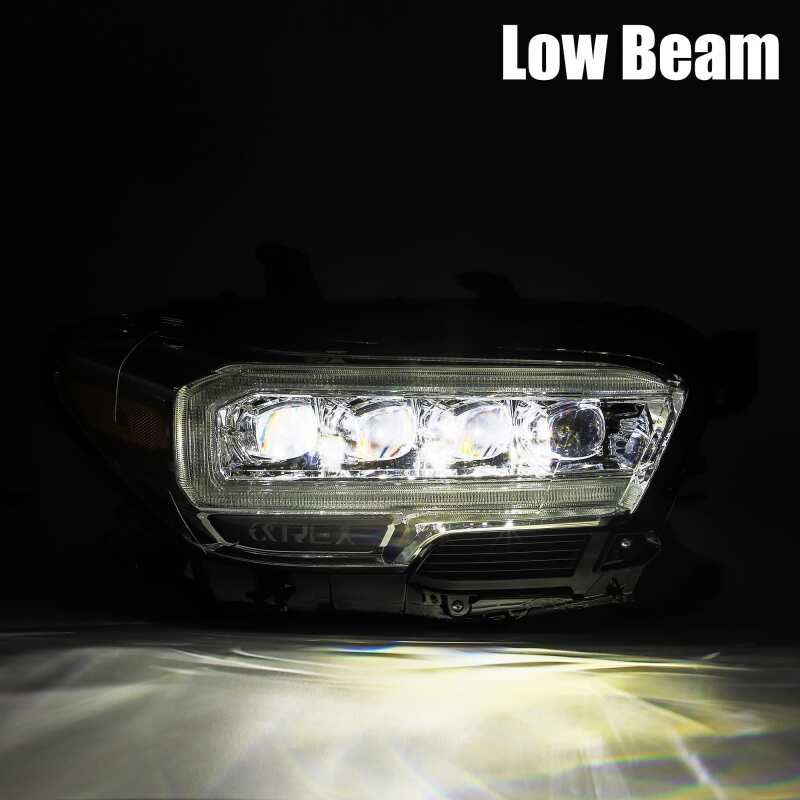 AlphaRex 880706 16-20 Toyota Tacoma NOVA LED Projector Headlights Plank Style Chrome with Activation Light
