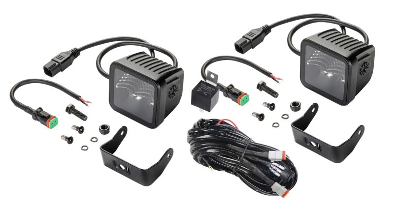 HELLA 358176811 Black Magic 3.2in LED Cube Kit - Flood Beam