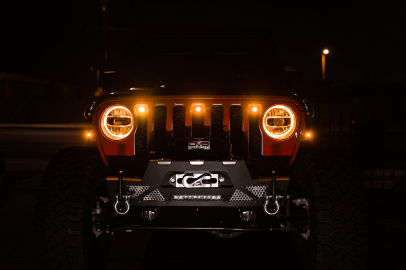 DV8 Offroad 2018+ Jeep JL Grill Amber Marker Lights - #GRJL-02