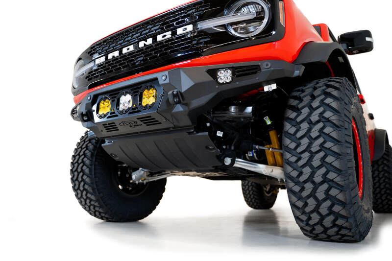 Addictive Desert Designs for 21-22 Ford Bronco Bomber Front Bumper (w/ 3 Baja Designs LP4 Mounts)