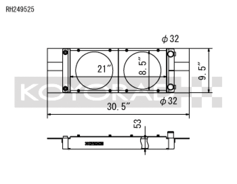 Koyo RH249525 for Honda Universal Pocket Radiator
