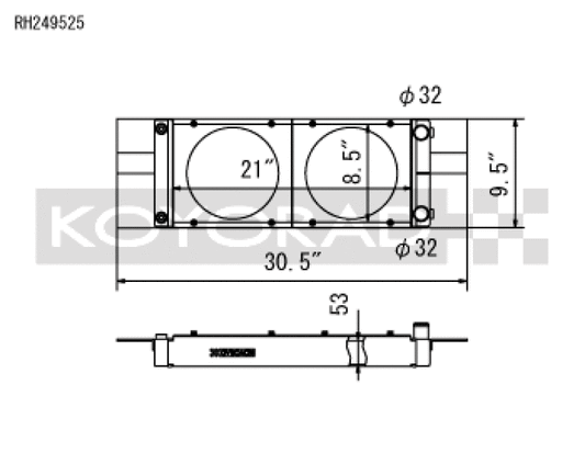 Koyo RH249525 for Honda Universal Pocket Radiator
