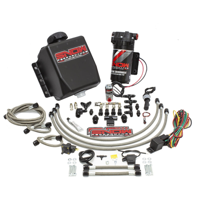 Snow Performance SNO-201QUAD-BRD Stage 1 Water Injection Stainless Steel Braided Line Quad Nozzle Kit