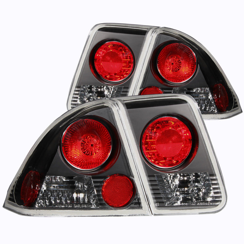 ANZO 2001-2005 Honda Civic Taillights Black