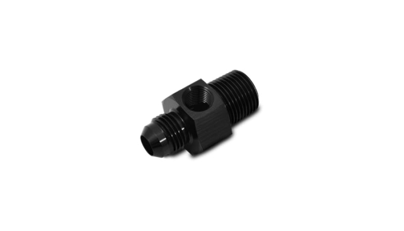 Vibrant -8AN Male to 3/8in NPT Male Union Adapter Fitting w/1/8in NPT Port