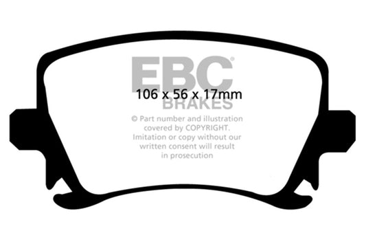 EBC 06-13 Audi A3 2.0 Turbo (Girling rear caliper) Greenstuff Rear Brake Pads DP21518
