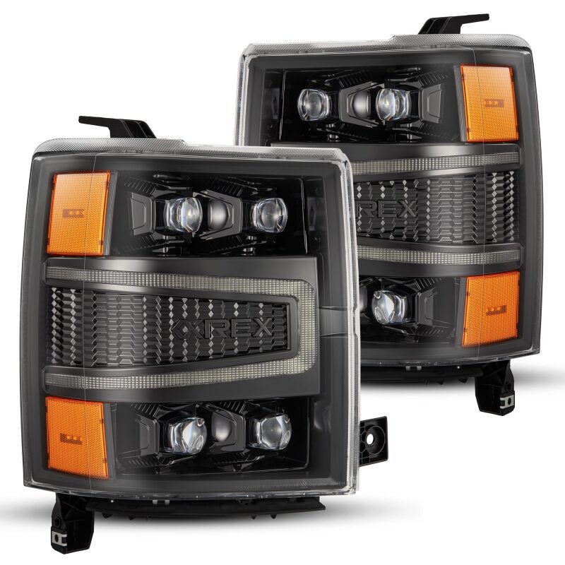 AlphaRex 880241 04-15 Chevrolet 1500 NOVA-Series LED Projector Headlights Alpha BL with Activation Light/Sequential Signal & Switchback DRL