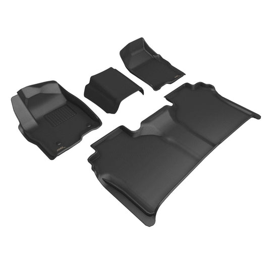 3D MAXpider Kagu Front & Rear Floor Mats for 2019-2024 Chevrolet Silverado (Crew Cab)