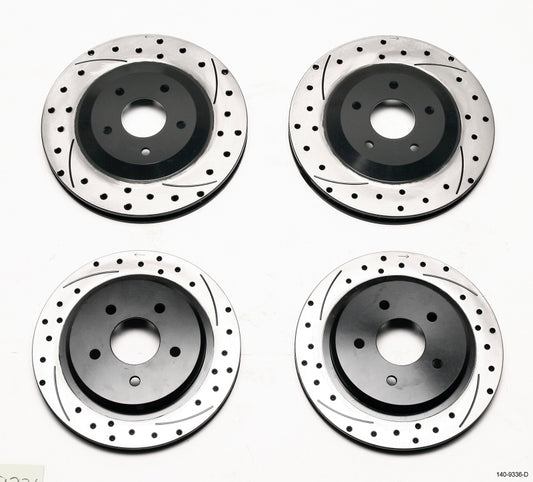 Wilwood Rotor Kit Front/Rear-Dimpled/Slotted 97-04 Corvette C5 All/ 05-13 C6 Base - #140-9336-D